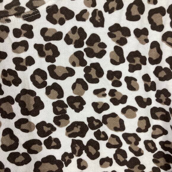 NWOT MONROW Sweatshirt XS Oversized Cheetah-Animal-Print Long Sleeve Cotton - Picture 5 of 9